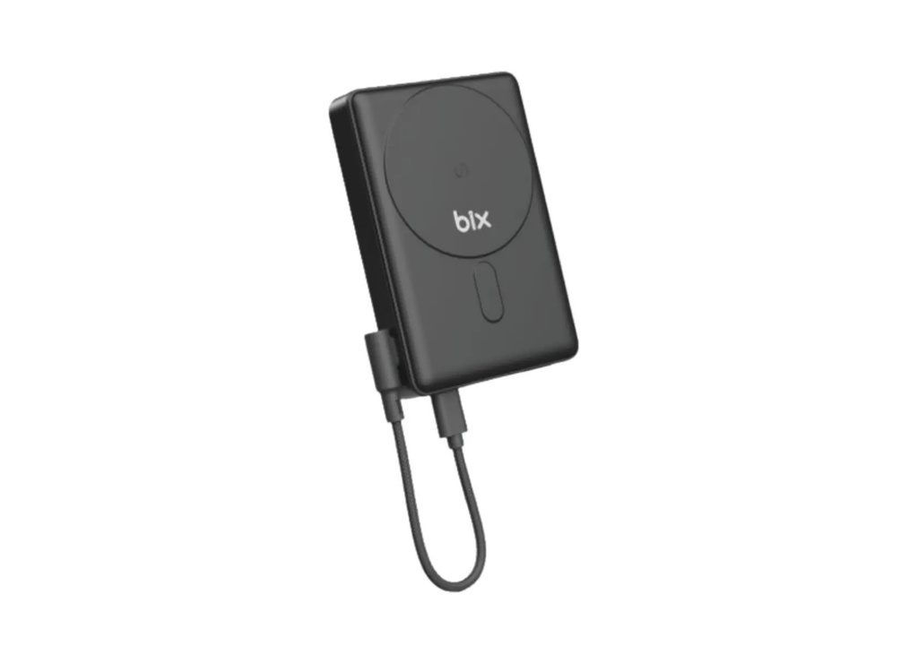 [41646] Bix PB117 10000mAh PD20W Hızlı Şarj USB-C Çıkışlı Kablosuz MagSafe Telefon Stant Özellikli Mini Powerbank Siyah