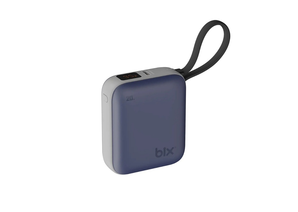 [41628] Bix PB119 10000mAh PD 20W Hızlı Şarj Cihazı Dijital Göstergeli Mini Powerbank - Deniz Mavisi