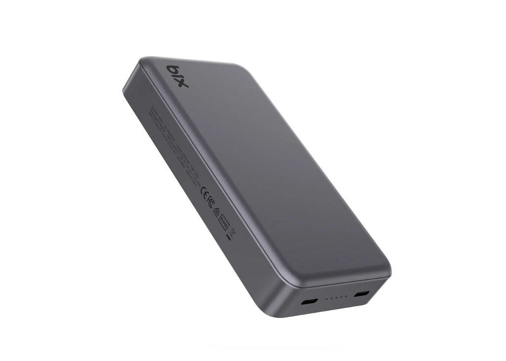 [41634] Bix PB205 20000mAh PD 20W Çift USB-C Portlu Hızlı Şarj Destekli Taşınabilir Metal Powerbank Koyu Gri