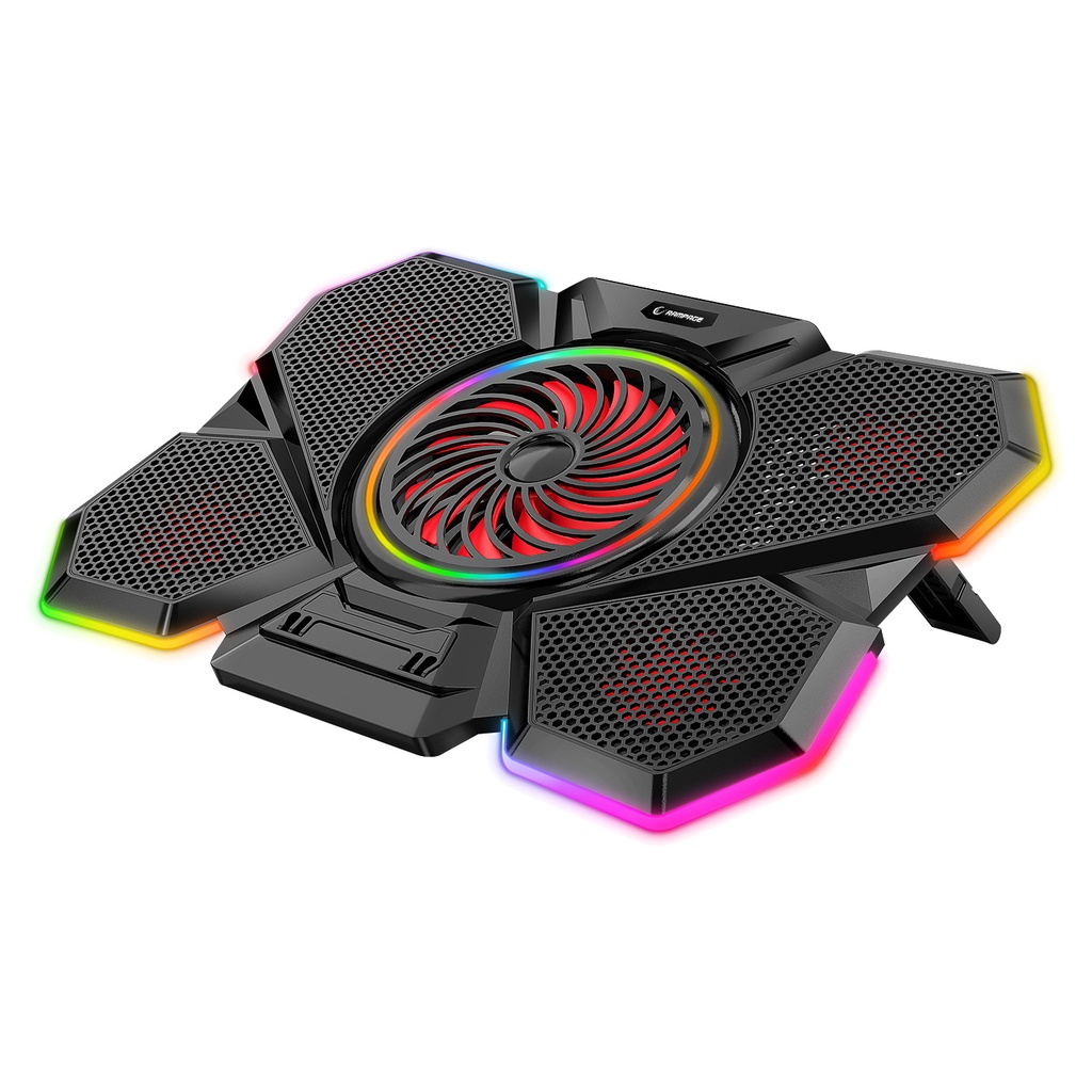 [41736] Rampage S47 COOLFLOW 5 Adet Kırmızı Led Fan 1 Usb 7 Farklı Kademe Ayarı 10 17.3 Notebook Soğutucu Stand