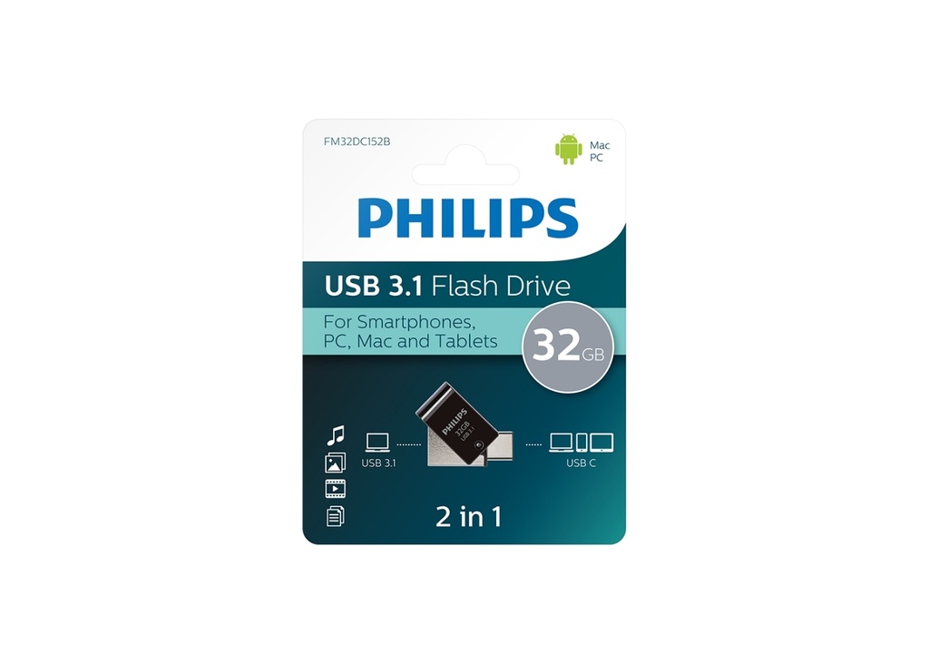 [41723] PHILIPS 32GB USB3.1 TYPE-C 100/150 MB/S FM32DC152B/00