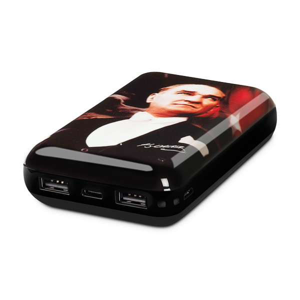 [2BB201A] ttec 2BB201A ArtPower Atatürk Portre 10.000 mAh Taşınabilir Şarj Aleti / Powerbank. Siyah