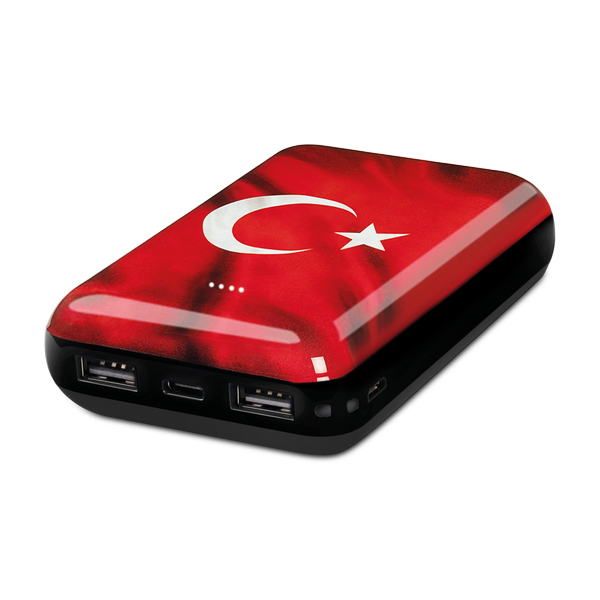 [2BB201TB] ttec 2BB201TB ArtPower Türk Bayrağı 10.000 mAh Taşınabilir Şarj Aleti / Powerbank Siyah