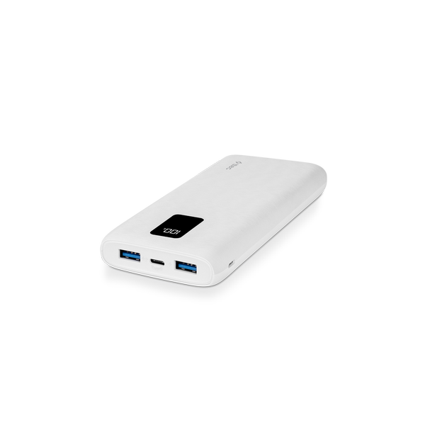 [2BB202B] ttec 2BB202B PowerSlim Trio LCD 10.000mAh PD 22,5W Dahili Kablolu Taşınabilir Şarj Aleti / Powerbank Beyaz