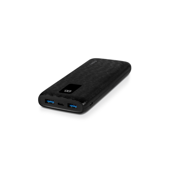 [2BB202S] ttec 2BB202S PowerSlim Trio LCD 10.000mAh PD 22,5W Dahili Kablolu Taşınabilir Şarj Aleti / Powerbank Siyah