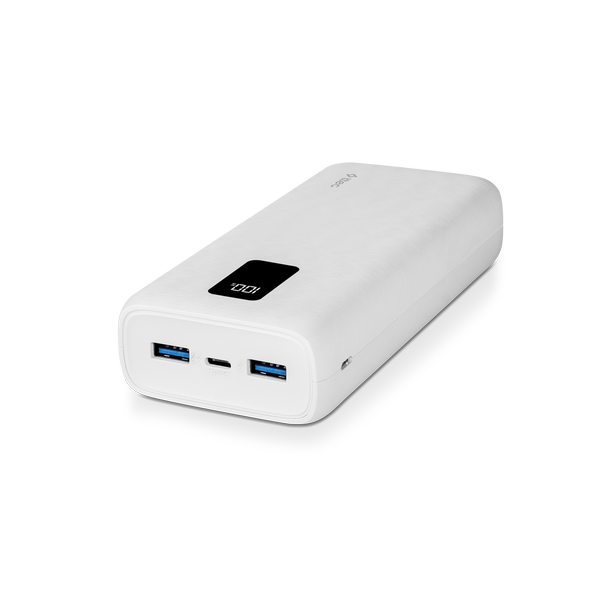 [2BB203B] ttec 2BB203B PowerSlim Trio LCD 20.000mAh PD 22,5W Dahili Kablolu Taşınabilir Şarj Aleti / Powerbank Beyaz