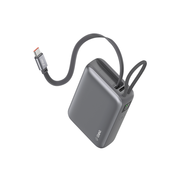 [2BB275UG] ttec 2BB275UG ReCharger Pro LCD 10.000mAh PD 20W USB-C Makaralı Kablolu Taşınabilir Hızlı Şarj Aleti / Powerbank – 2BB275