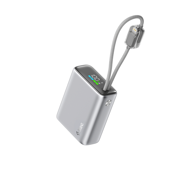 [2BB279G] ttec 2BB279G ReCharger Pro TFT 10.000mAh PD 35W USB-C ve Lightning Dahili Kablolu Taşınabilir Hızlı Şarj Aleti / Powerbank – 2BB279
