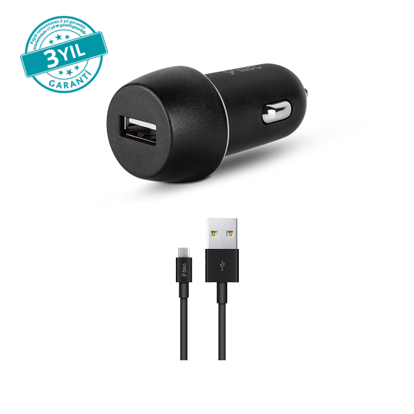 [2CKS20CS] ttec 2CKS20CS SmartCharger 2.1A Araç Şarj Aleti + USB-C Kablo Siyah
