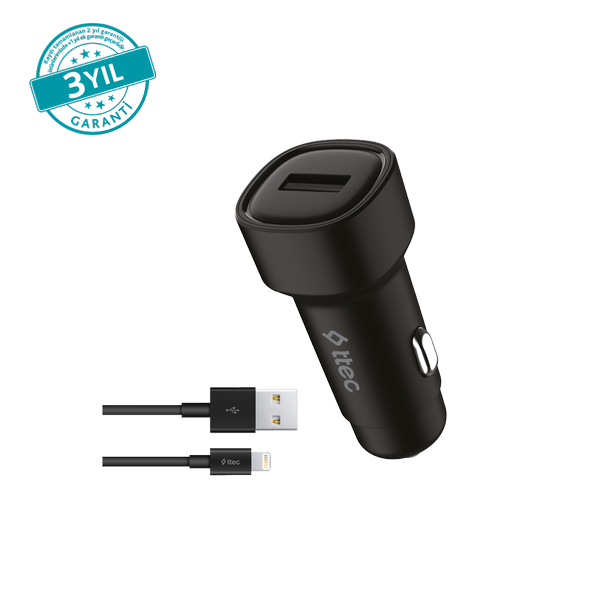 [2CKS30LS] ttec 2CKS30LS SmartCharger 2.4A Araç Şarj Aleti + Lightning Kablo