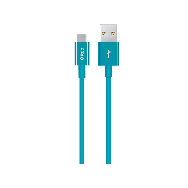 [2DK12TZ] ttec 2DK12TZ USB-A - USB-C Şarj Kablosu Turkuaz