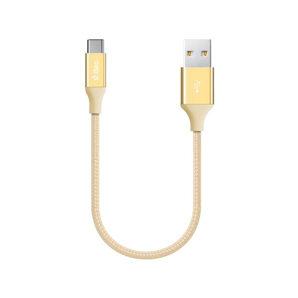 [2DK26A] ttec 2DK26A AlumiCable Mini 30cm USB-A -USB-C Şarj Kablosu Altın