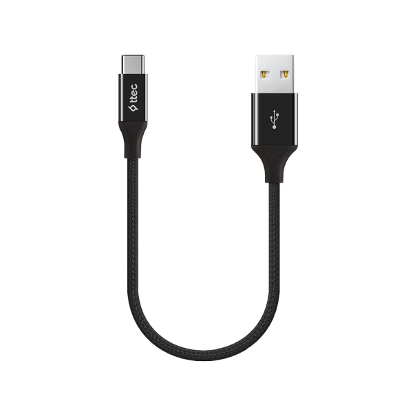 [2DK26S] ttec 2DK26S AlumiCable Mini 30cm USB-A -USB-C Şarj Kablosu Siyah