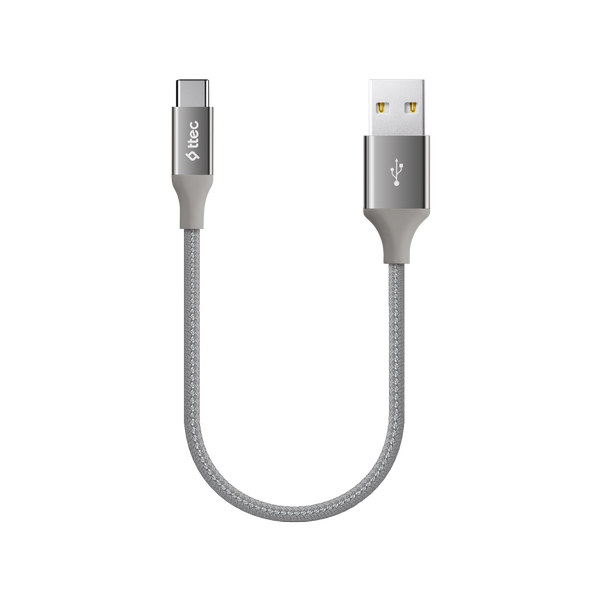 [2DK26UG] ttec 2DK26UG AlumiCable Mini 30cm USB-A -USB-C Şarj Kablosu Uzay Grisi
