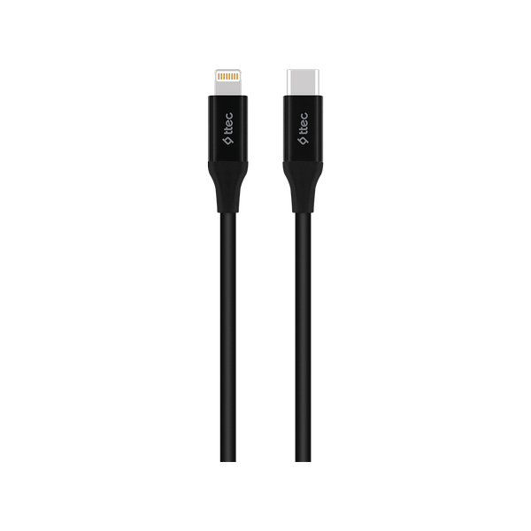 [2DK40S] ttec 2DK40S USB-C - Lightning Hızlı Şarj Kablosu 150cm Siyah