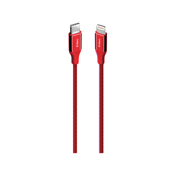 [2DK41K] ttec 2DK41K AlumiCable USB-C - Lightning Hızlı Şarj Kablosu 150cm Kırmızı