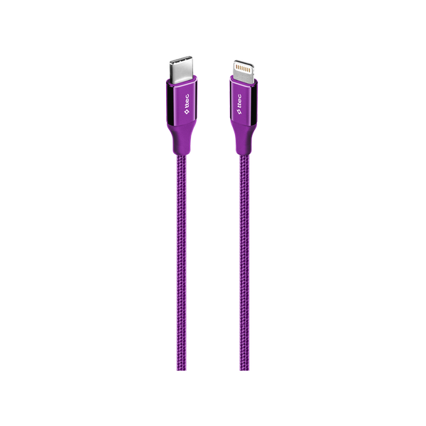 [2DK41MR] ttec 2DK41MR AlumiCable USB-C - Lightning Hızlı Şarj Kablosu 150cm Mor