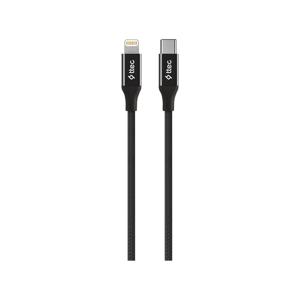 [2DK41S] ttec 2DK41S AlumiCable USB-C - Lightning Hızlı Şarj Kablosu 150cm Siyah