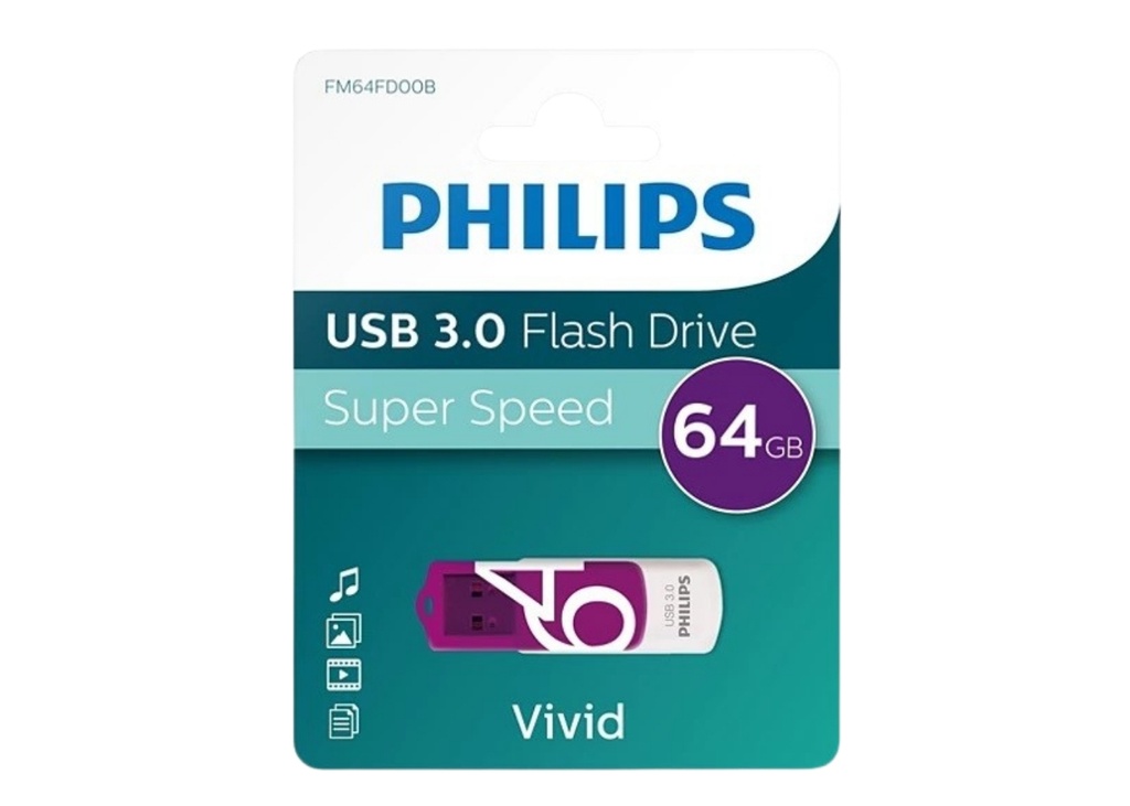[41115] Philips USB 3.0 64GB Vivid Mor
