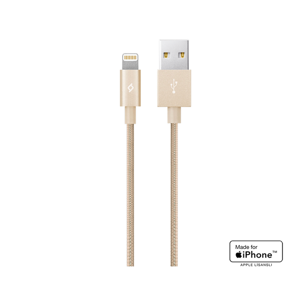[2DKM02A] ttec 2DKM02A AlumiCable MFi USB-A - Lightning Şarj Kablosu Altın