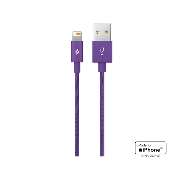 [2DKM02MR] ttec 2DKM02MR AlumiCable MFi USB-A - Lightning Şarj Kablosu Mor