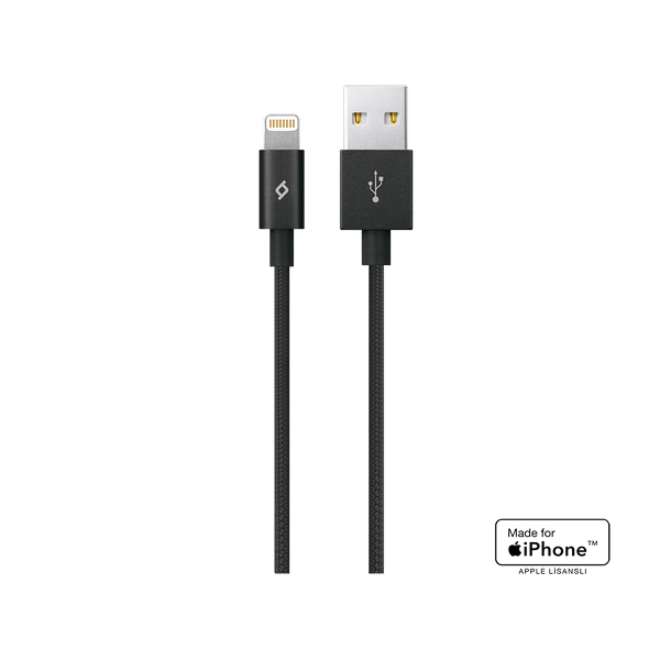 [2DKM02S] ttec 2DKM02S AlumiCable MFi USB-A - Lightning Şarj Kablosu Siyah