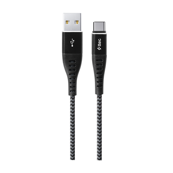 [2DKX02CS] ttec 2DKX02CS ExtremeCable Ekstra Dayanıklı USB-A - USB-C Şarj Kablosu 150cm Siyah