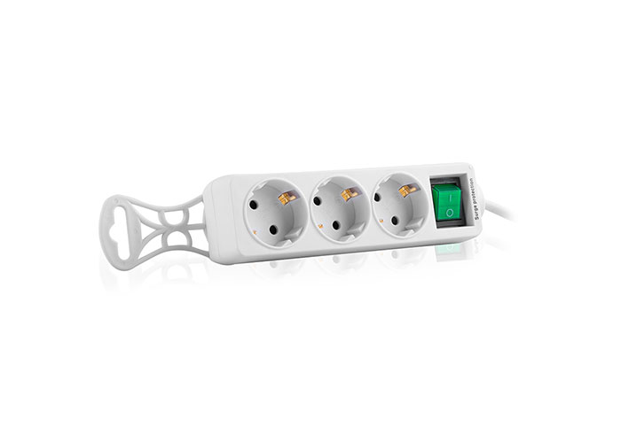 [39586] S-link SPG-F03 1.5m 306 Joule Flat Soket 3G1.0mm Tam Bakır Bakır 3lü Akım Korumal Priz Çoklayıcı