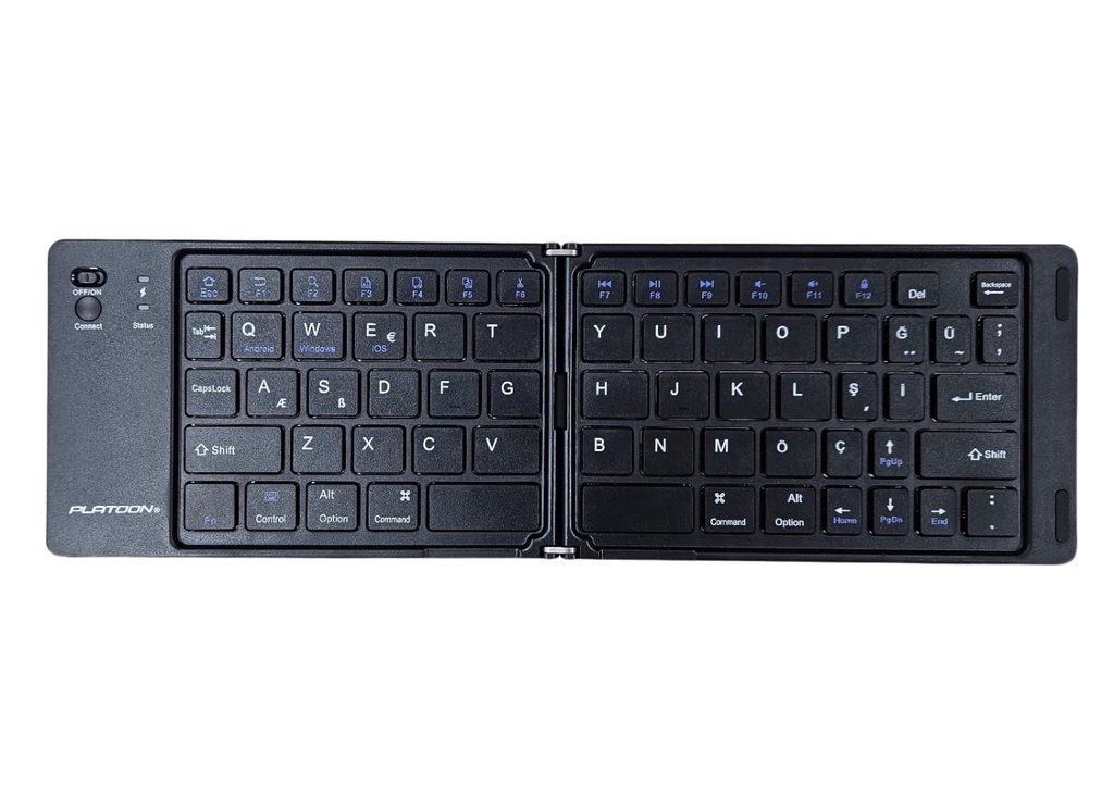 [39722] Platoon PL-377 Ultra ince Katlanabilir Android/iOS/Sistem Uyumlu Kablosuz Bluetoothlu Klavye