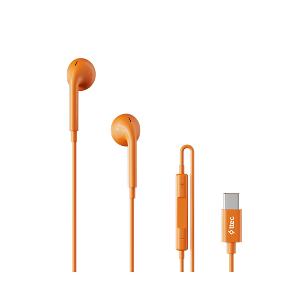 [2KMM22T] ttec 2KMM22T Rio Fit USB-C Stereo Mikrofonlu Kulakiçi Kablolu Kulaklık Turuncu
