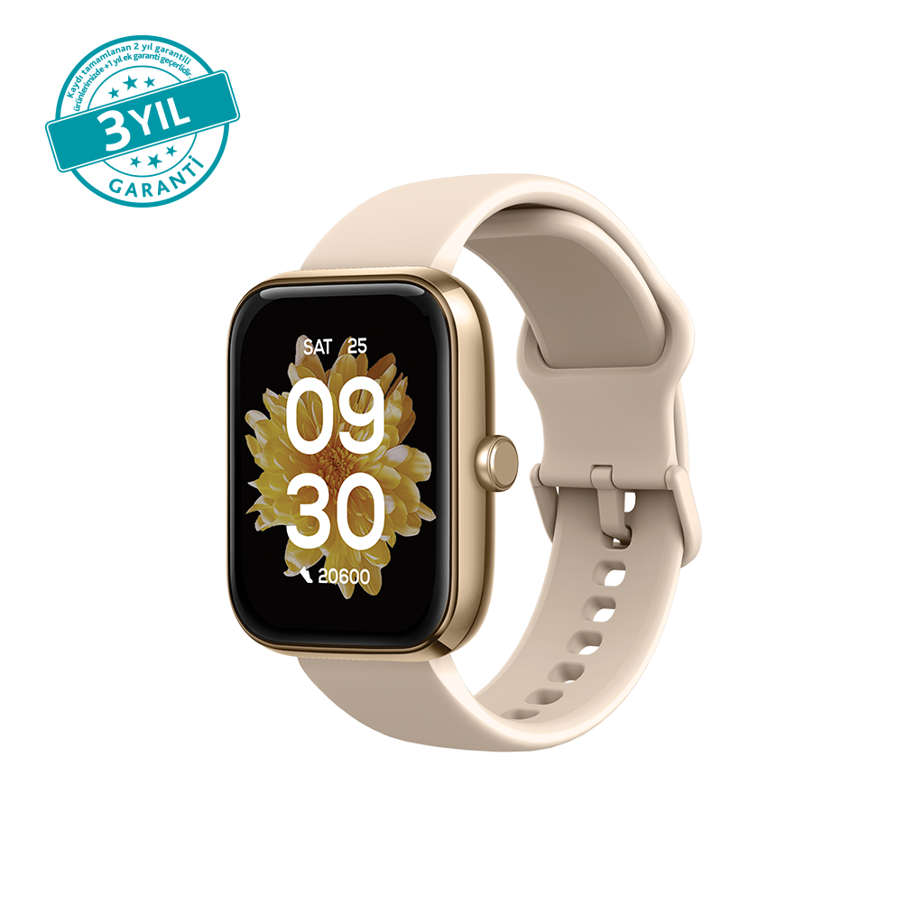 [2S09WA] ttec 2S09WA Tempus 47 mm  Dikdörtgen Kasa Akıllı Saat 2S09W Altın