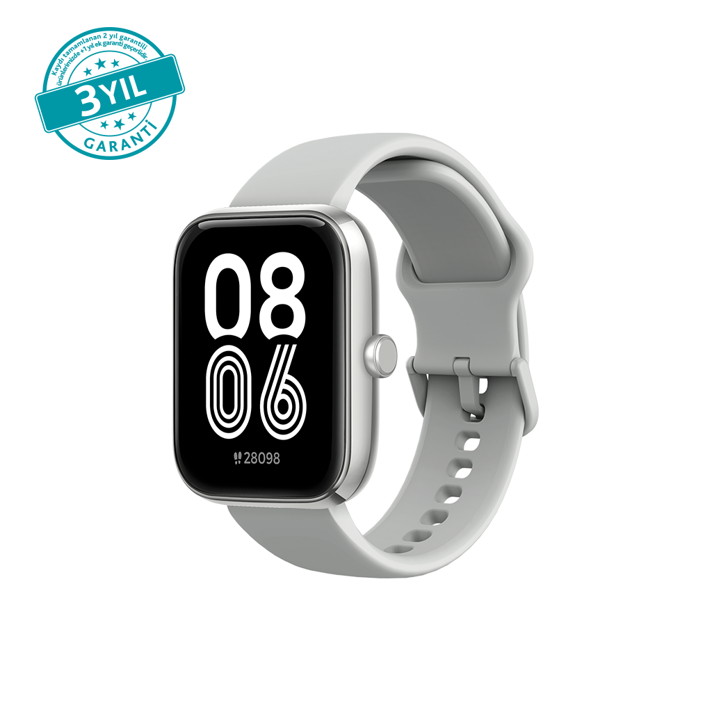 [2S09WGM] ttec 2S09WGM Tempus 47 mm  Dikdörtgen Kasa Akıllı Saat 2S09W Gümüş