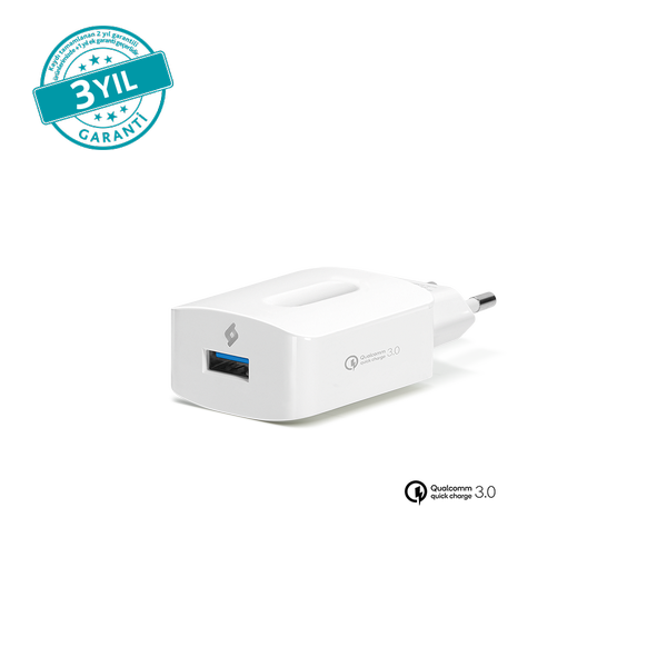 [2SCQC01K] ttec 2SCQC01K SpeedCharger QC 3.0 Seyahat Şarj Aleti Beyaz