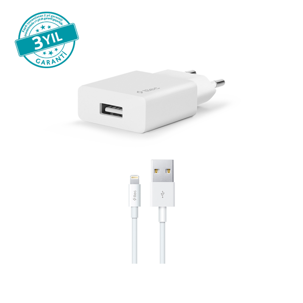 [2SCS20LB] ttec 2SCS20LB SmartCharger 2.1A Seyahat Şarj Aleti + Lightning Kablo Beyaz