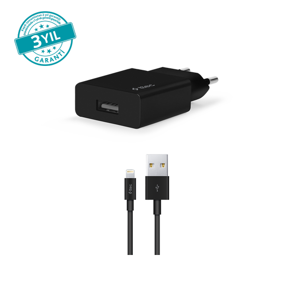 [2SCS20LS] ttec 2SCS20LS SmartCharger 2.1A Seyahat Şarj Aleti + Lightning Kablo Siyah