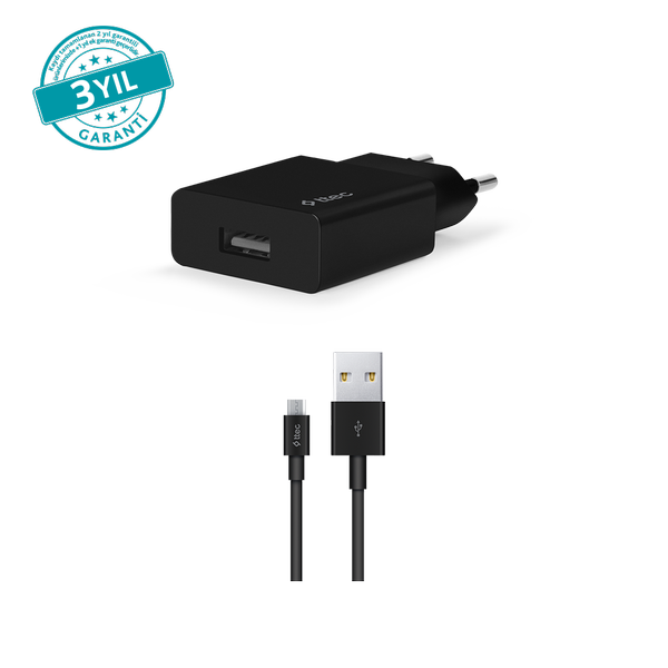 [2SCS20MS] ttec 2SCS20MS SmartCharger 2.1A Seyahat Şarj Aleti + Micro USB Kablo Siyah