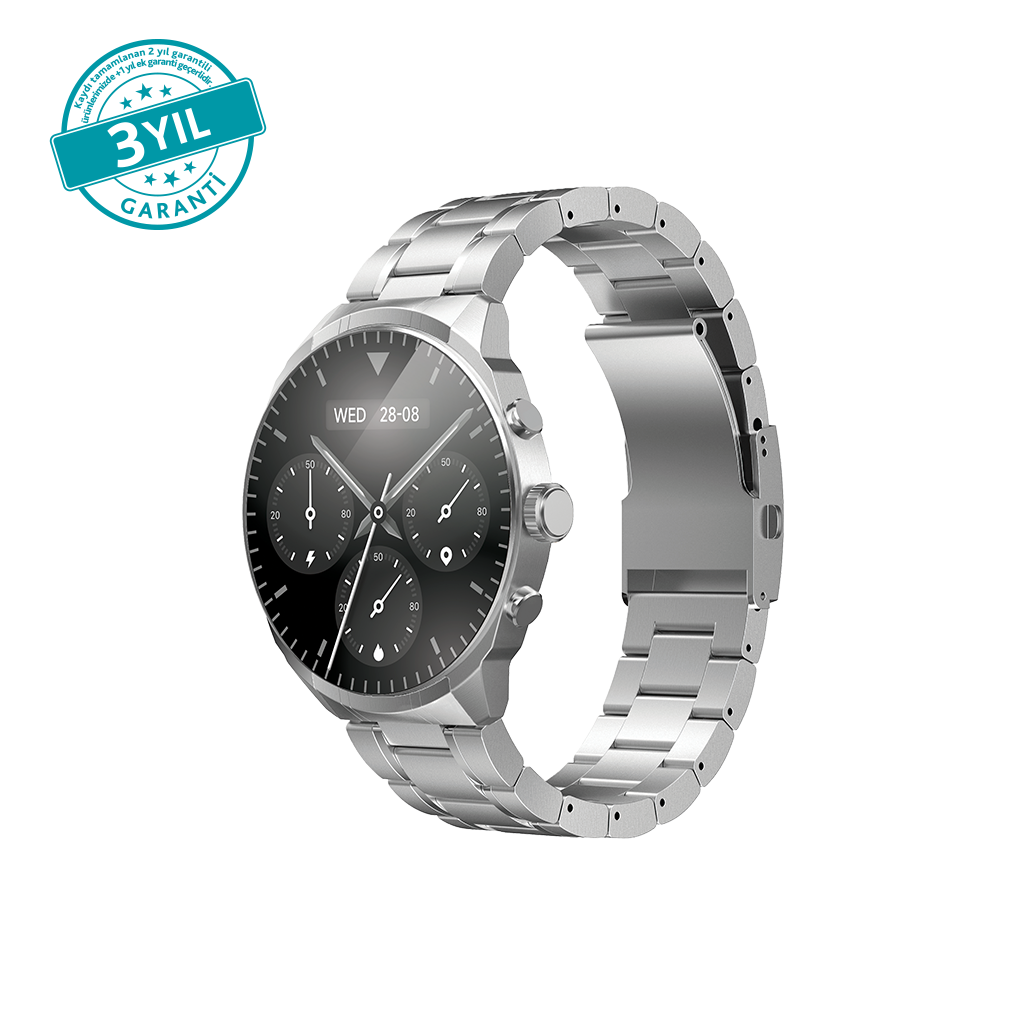 [2SW08MT] ttec 2SW08MT Tempus Pro S 45 mm AMOLED Ekranlı Yuvarlak Metal Kasa Akıllı Saat 2SW08 Metal Gri