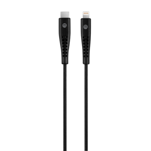 mojue 3DK46S Ekstra Dayanıklı USB-C - Lightning 3A Şarj Kablosu 200cm Siyah