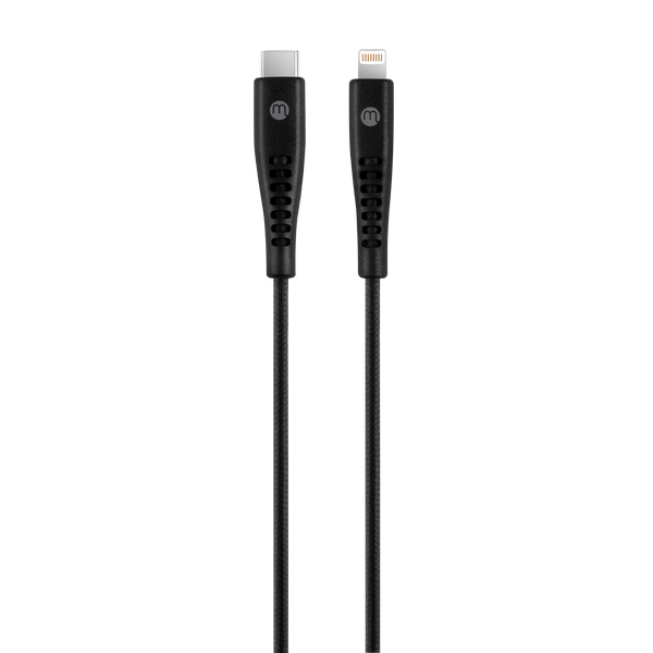 mojue 3DK47S Ekstra Dayanıklı USB-C - Lightning 3A Şarj Kablosu 300cm Siyah