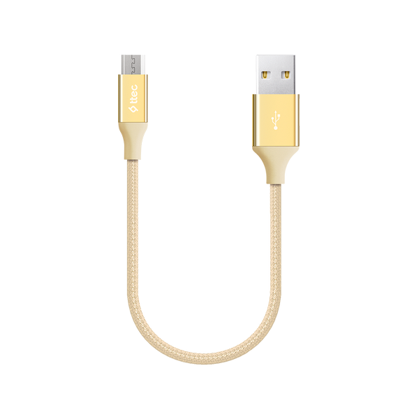 [ATL2DK25A] ttec ATL2DK25A AlumiCable Mini 30cm USB-A - Micro USB Şarj Kablosu Altın