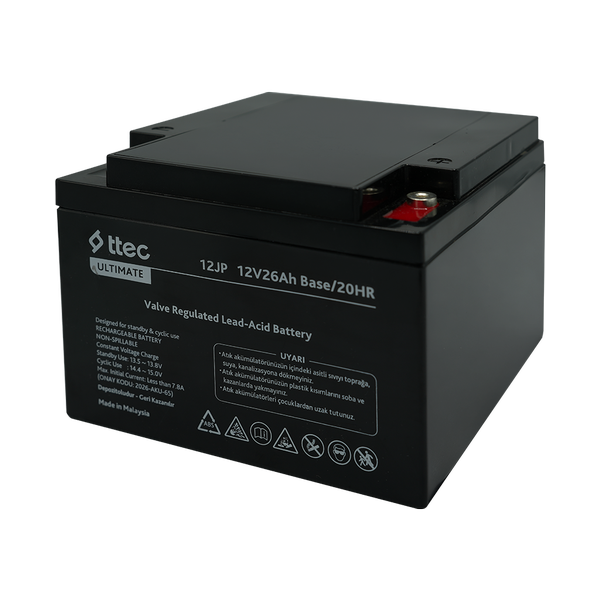 [12JP 12V 26Ah BASE] ttec 12JP 12V 26Ah BASE Bakımsız Kuru Akü (TSS)