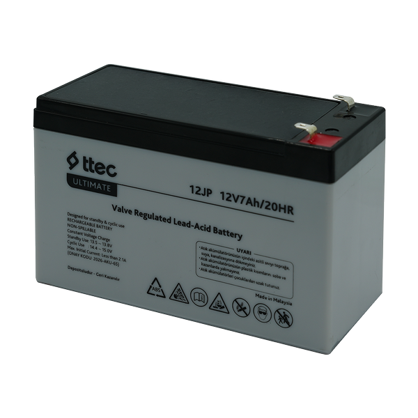 [12JP 12V 7Ah] ttec 12JP 12V 7Ah Bakımsız Kuru Akü (TSS)