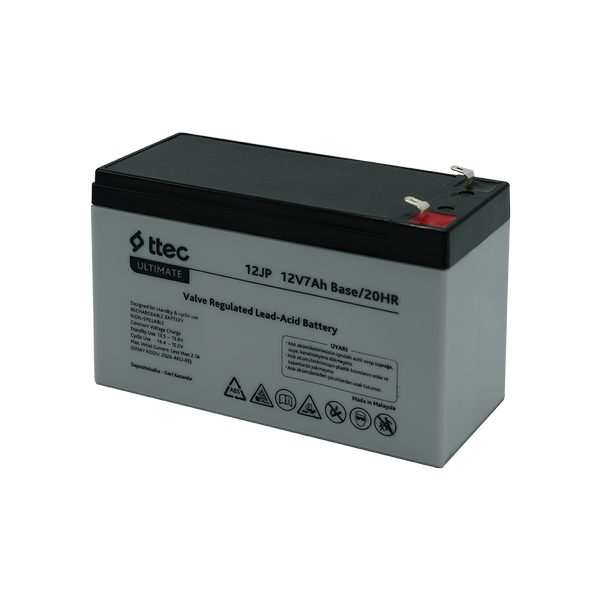 [12JP 12V 7Ah BASE] ttec 12JP 12V 7Ah BASE Bakımsız Kuru Akü (TSS)