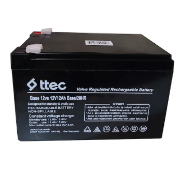 [12vs 12V 12Ah BASE] ttec 12vs 12V 12Ah BASE Bakımsız Kuru Akü (TSS)