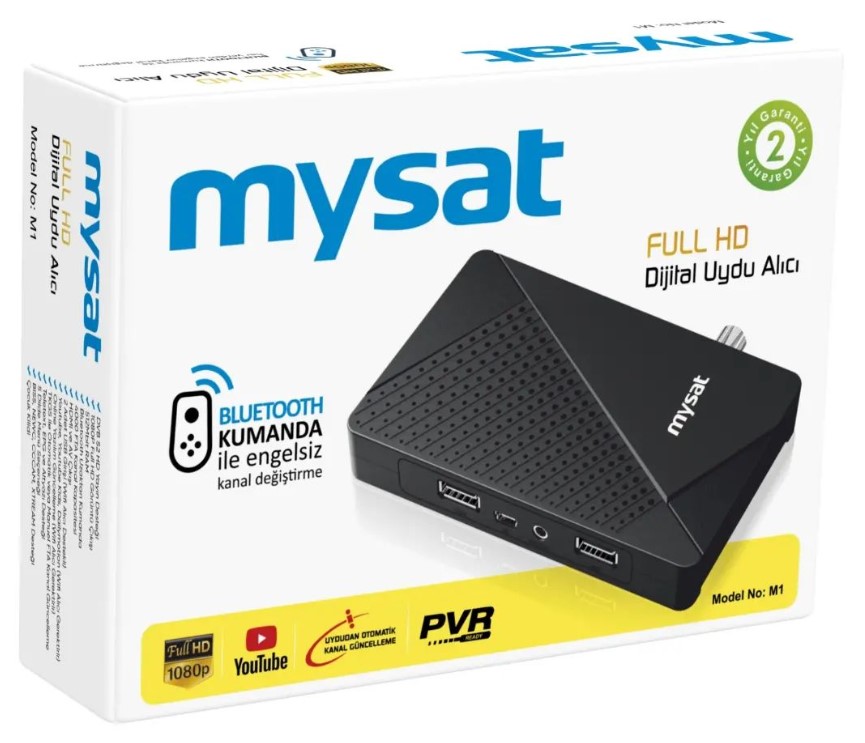 [38849] Mysat M1 Youtube, Full HD, Bluetooth Kumanda Dijital Uydu Alıcı