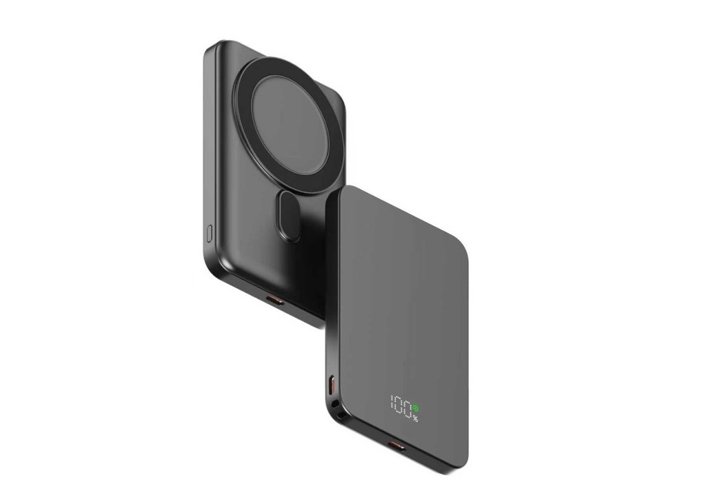 [41770] Snapron SNP-3020 Slim PD 22.5W Hızlı Şarj Lcd Ekran Magsafe 5000 mAh Powerbank