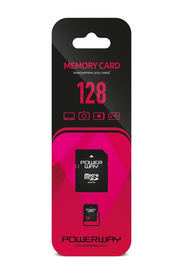 [128 GB MICRO] Powerway 128 GB Micro SD Hafıza Kartı Class 10 Adaptör Dahil