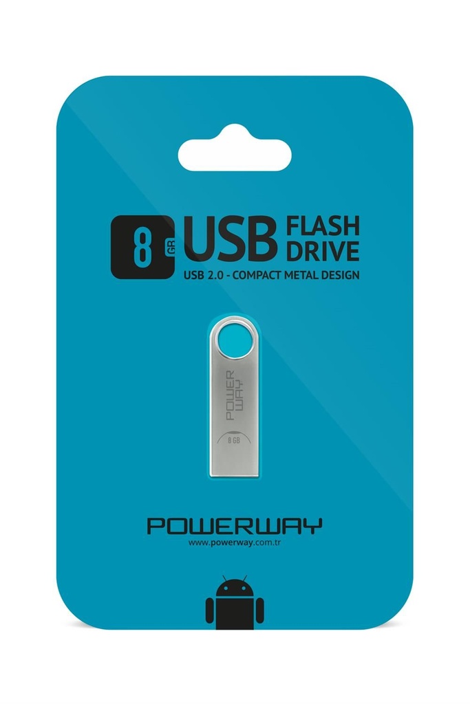 [8 USB] Powerway 8 GB Metal Usb Flash Bellek Usb 2.0 Data Traveler