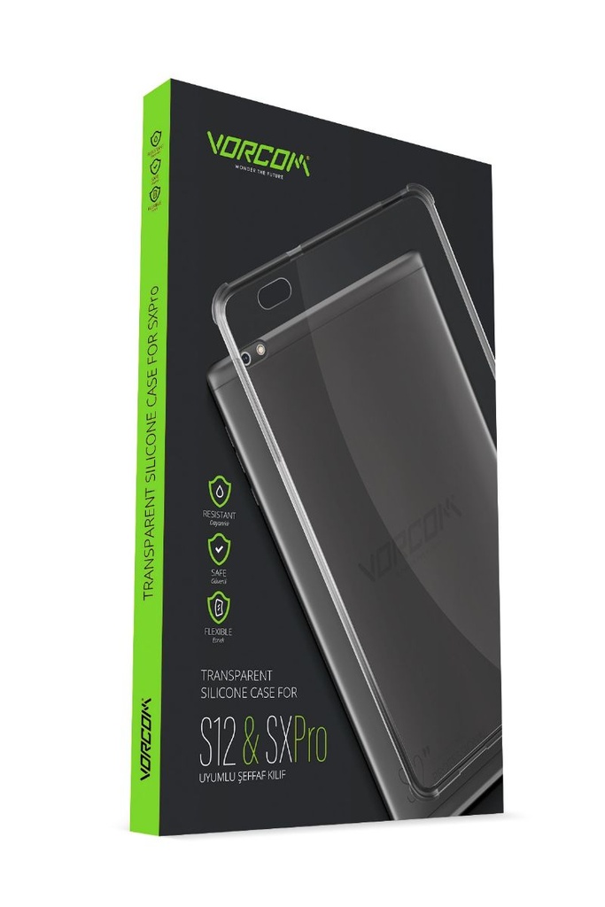 [S12 KAPAK] Vorcom S12 Ve SXPro Tablet Uyumlu Şeffaf Kılıf Tablet Koruyucu