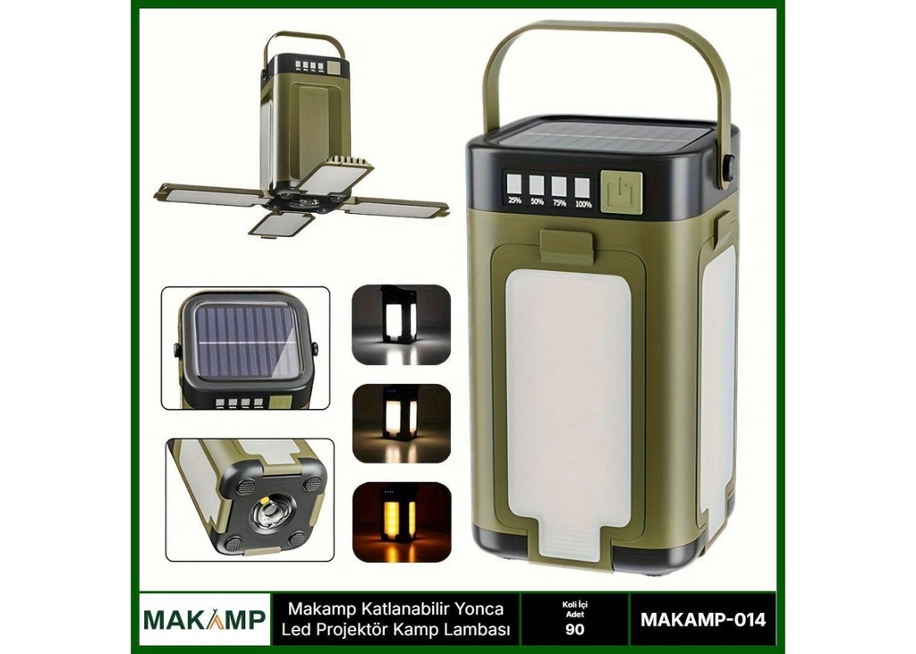 [41470] Makamp MAKAMP-014 Katlanabilir Yonca Led Projektör Kamp Lambası